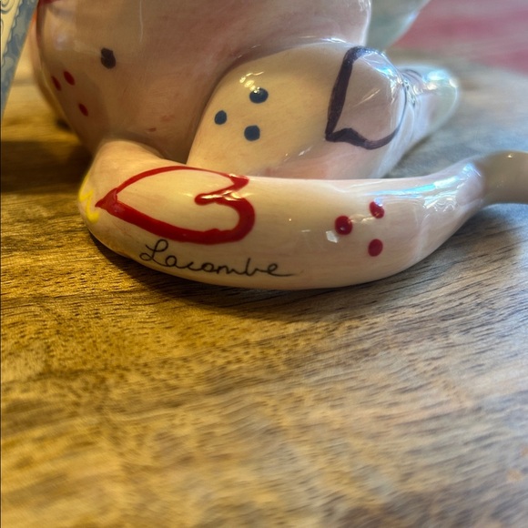 WhimsiClay by Amy Lacombe 2003 Miss Vivian Cat Figurine NWT Valentineβs Day Tea - Picture 6 of 16